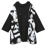 Printed Hooded Pullover Blouse